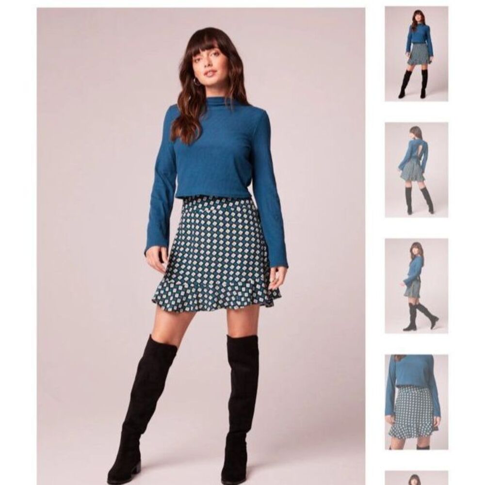 NWT XS teal diamond mini skirt